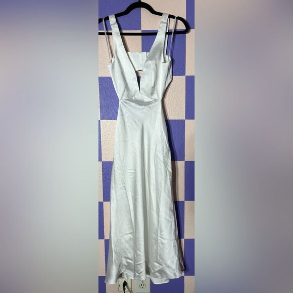 NWT Anthropologie Sachin & Babi Sierra V-Neck Cut Out Satin Midi Knee Length